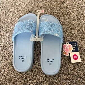 Roller Rabbit x Target slides | Light Blue Paisley Slide Sandals | NWT